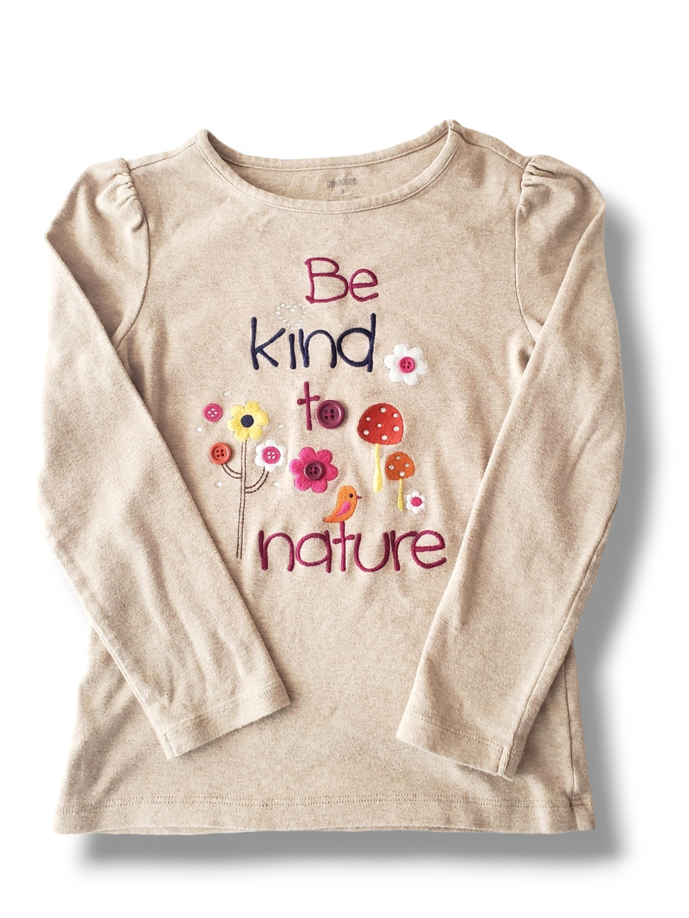 Gymboree Girls 8 Fashionable Fox Oatmeal Kind Nature Longsleeved Shirt